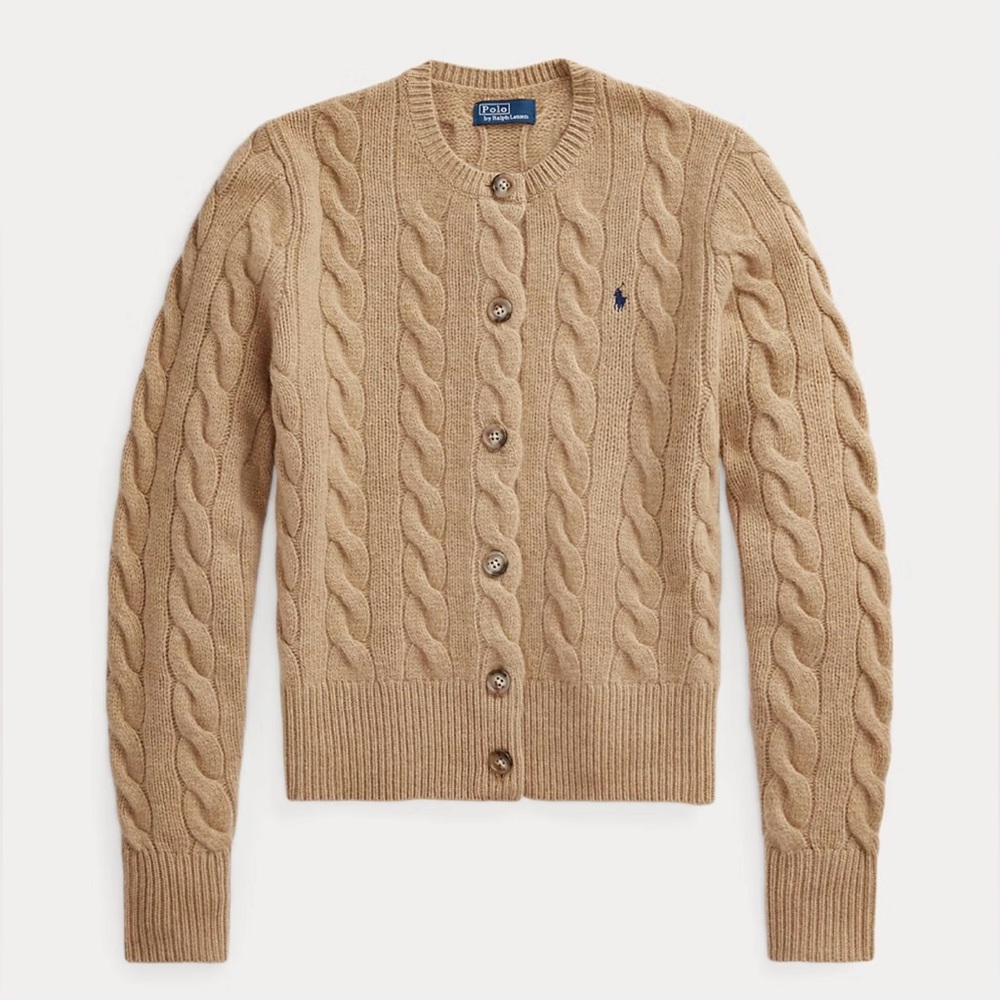 Brand New Cable-Knit Wool-Cashmere Cardigan